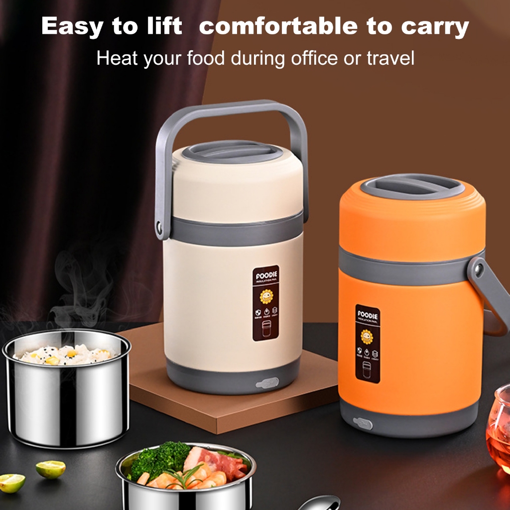 ถูกที่สุด Electric Heated Lunch Box 3 Layers Portable Food Heating Rice ...