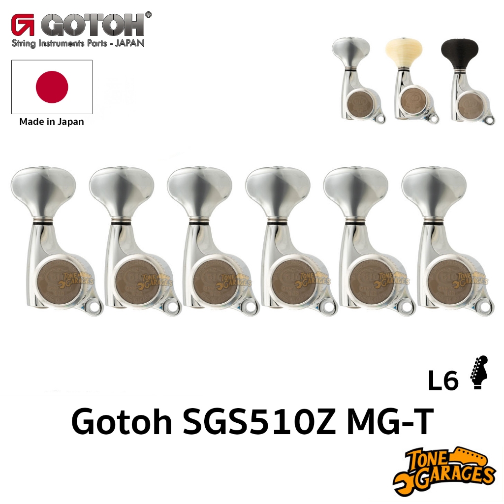 Gotoh SGS510Z MG-T Lock Machine Heads L6 ใบS5 / งาช้าง / Ebony ลูกบิด ...