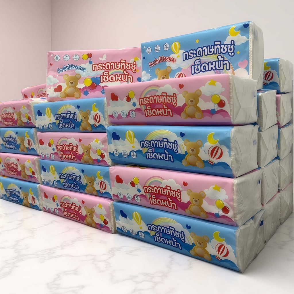 (แพ็คละ 5 ห่อ) กระดาษทิชชู่ไร้ฝุ่น หนา 2 ชั้น เนือเนียน นุ่ม น่าสัมผัส ไม่ระคายเคืองผิว รุ่น ：T10 - 3