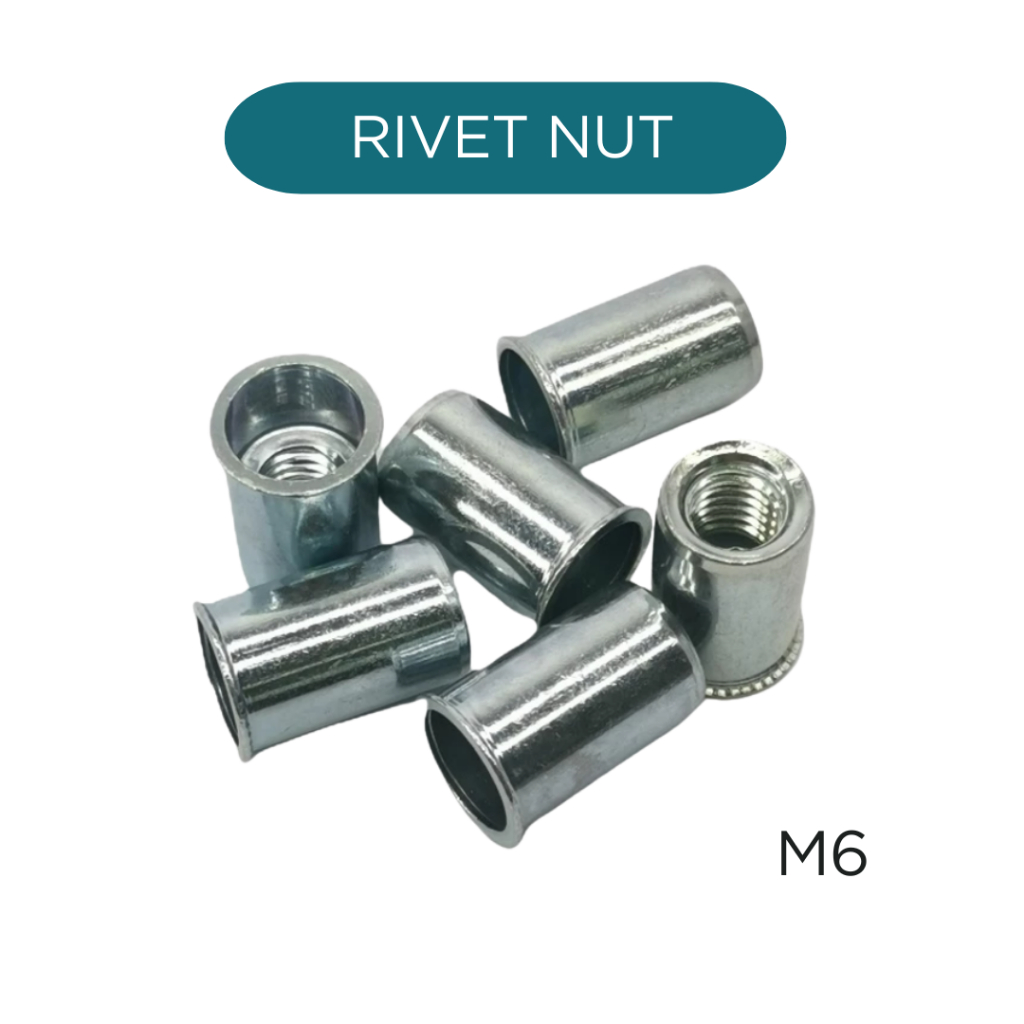 Rivet Nut M6, น็อตย้ำเกลียว รีเวทนัท M6 (ชุด 6 ชิ้น) แข็งแรง ยึดแน่น ...