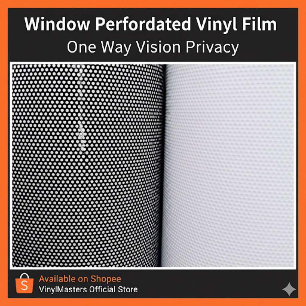 🌟 สติ๊กเกอร์ซีทรู One Way Vision หน้ากว้าง 100 cm ติดง่าย กันแดด ลดความ ...
