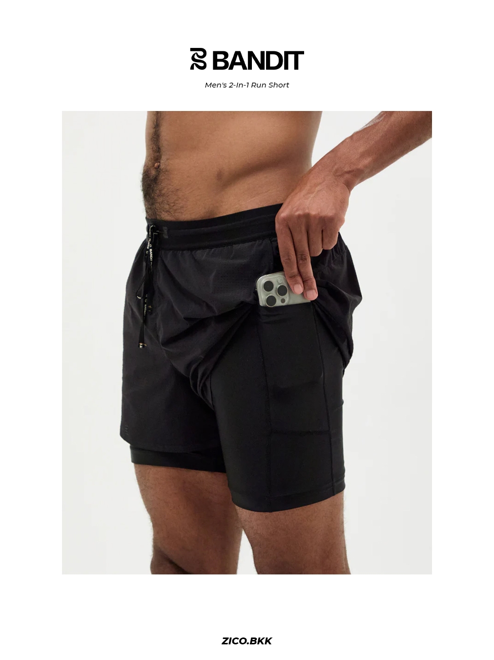 Bandit Vento Men's 2-In-1 Run Shorts | Shopee Thailand
