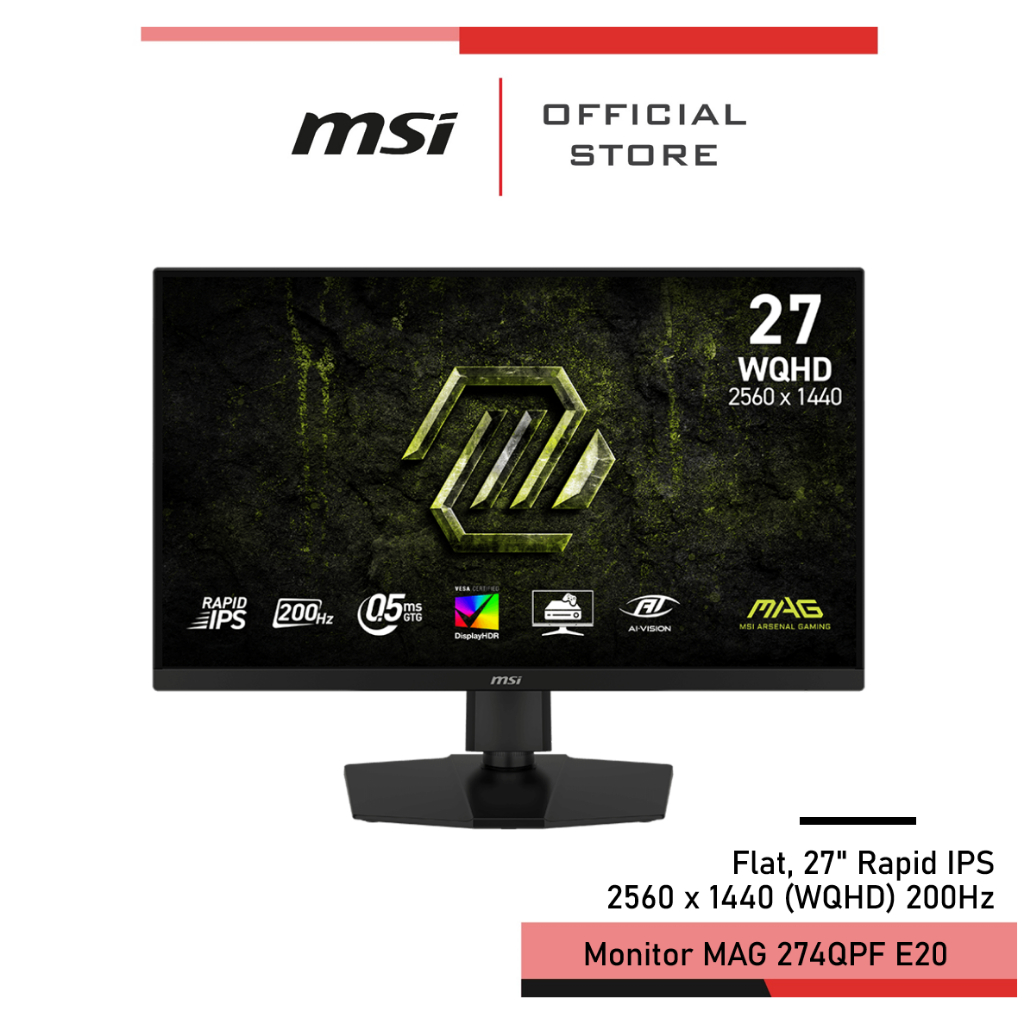 MSI MAG 274QPF E20 - Monitor 200Hz 2560 x 1440 (WQHD) จอคอมพิวเตอร์ IPS ...