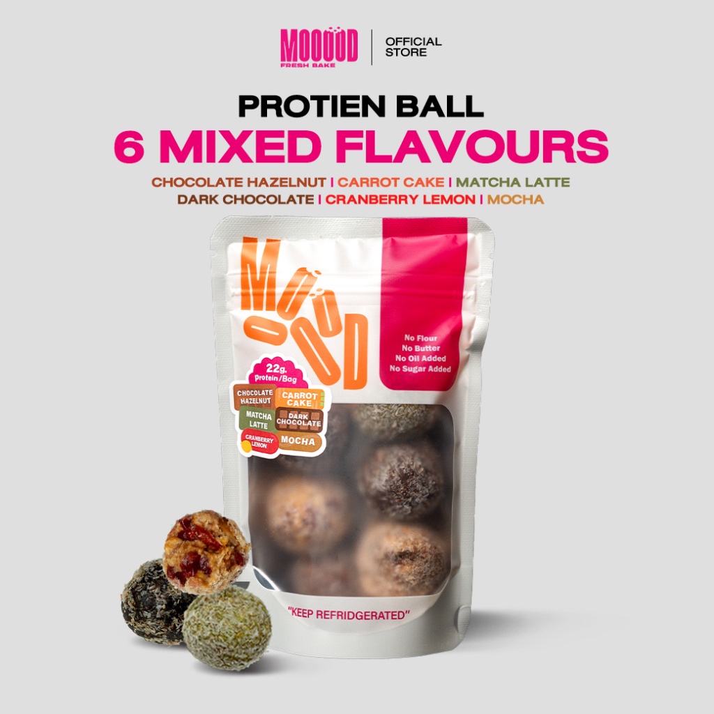 รวมรส (6 ลูก) โปรตีนบอล Protein Ball Mooood • MOOOOD Official | Shopee ...