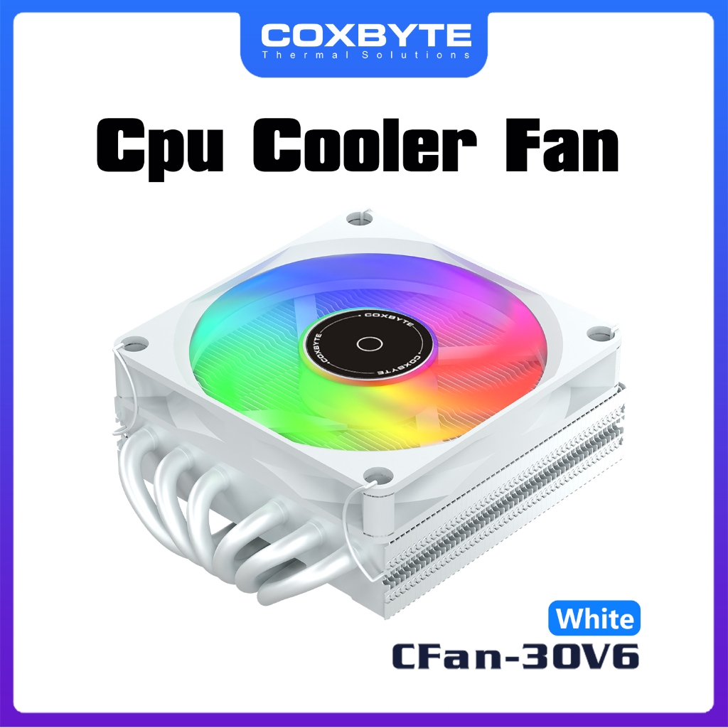 COXBYTE 30V6 CPU Cooler Fan Low Profile Radiator 45mm Height ARGB 4Pin ...