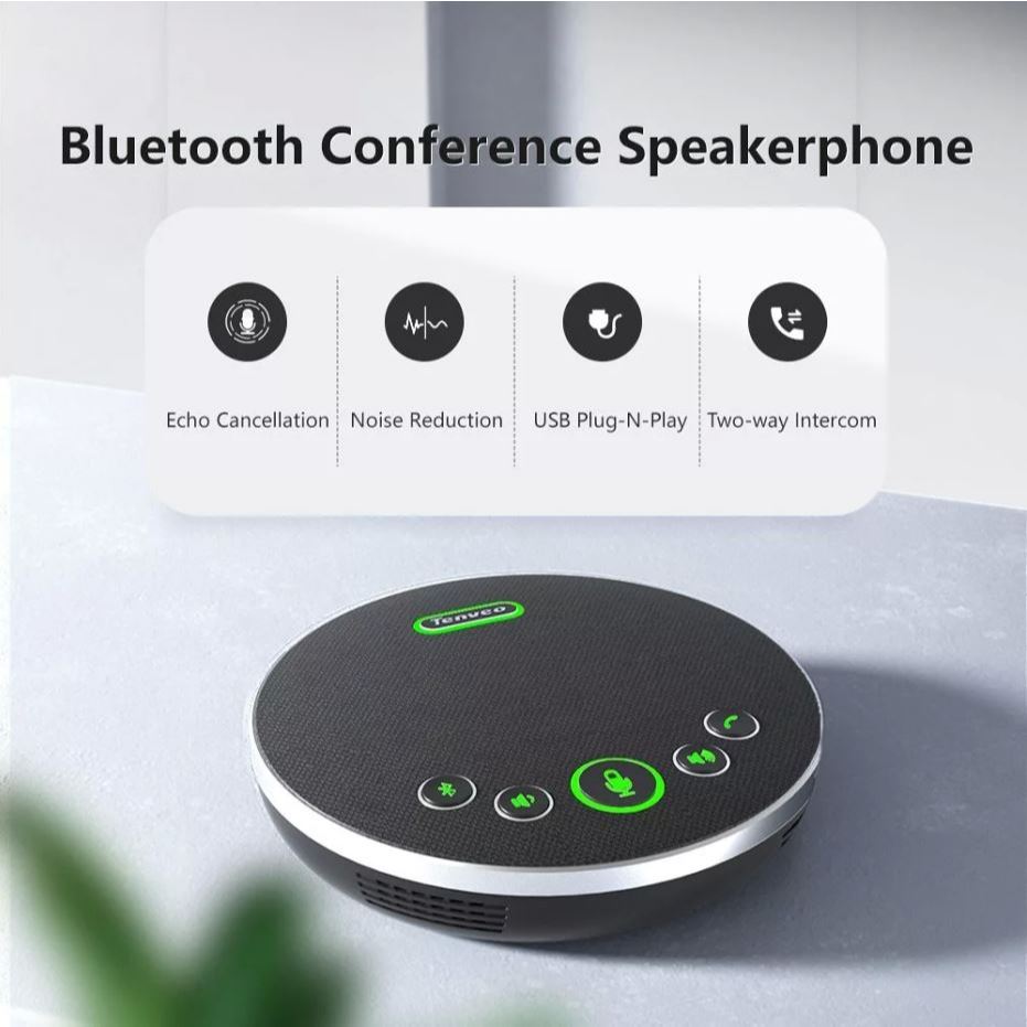 TENVEO Bluetooth Wireless USB CONFERENCE MICROPHONE FOR A MEETING ROOM ...