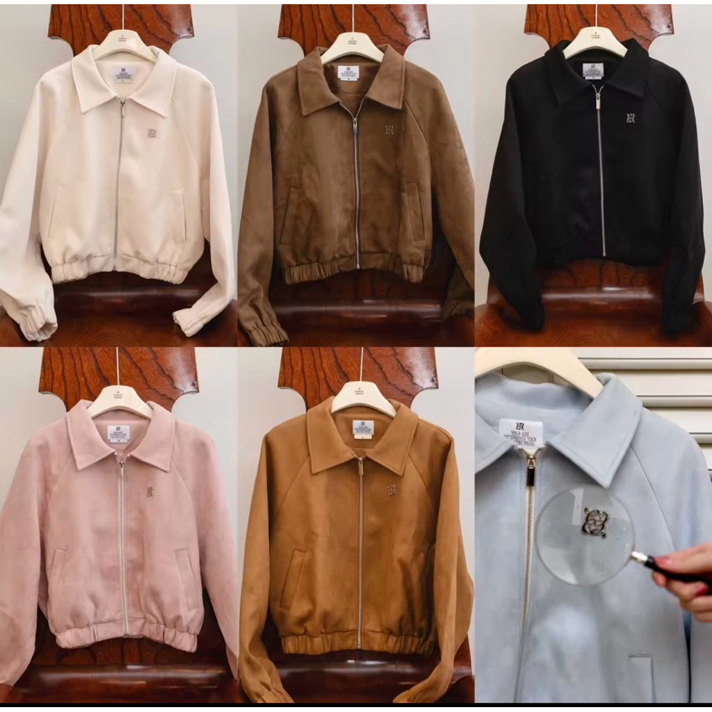 เสื้อแจ็กเกต chuchop แจ็ตเกตหนังกลับ เสื้อคลุม | Shopee Thailand