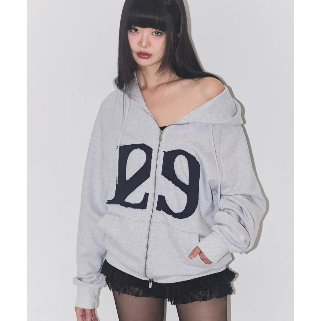 ILLIGO 129 Logo Patch Hoodie Zip Up 🎀🧸 | Shopee Thailand