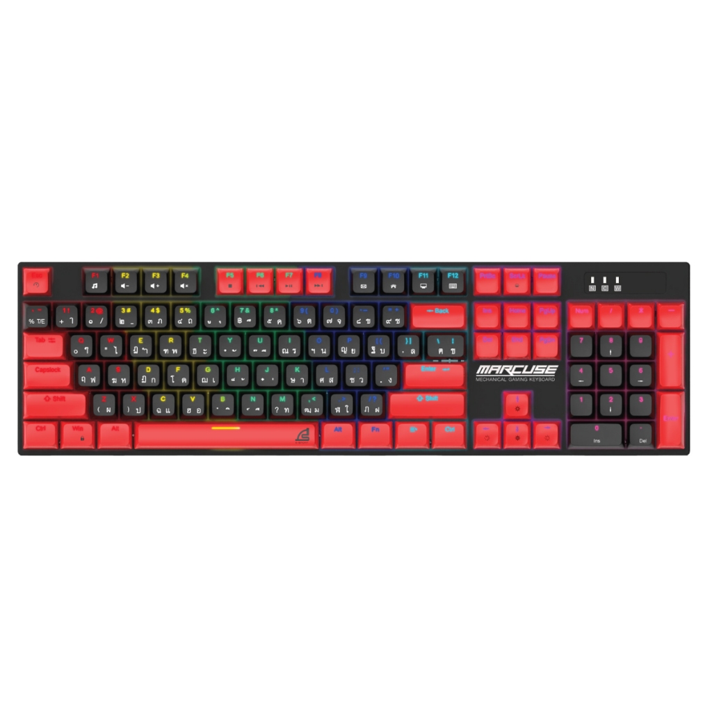 SIGNO KB-727 คีย์บอร์ดเกมมิ่ง Mechanical Keyboard (Blue/Red Switch) ไฟ Mini RGB มาโคร ปลี่ยนสวิตช์ได้ Hot-Swap