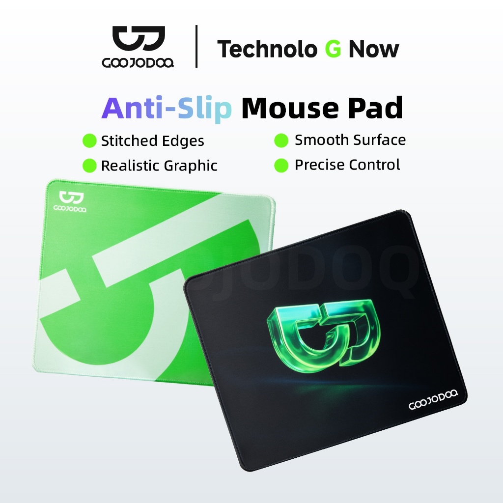 GOOJODOQ แผ่นรองเมาส์ กันลื่น ดีไซน์แบบโอเวอร์ล็อก ยางคุณภาพสูง หนาขึ้น Mouse Pad