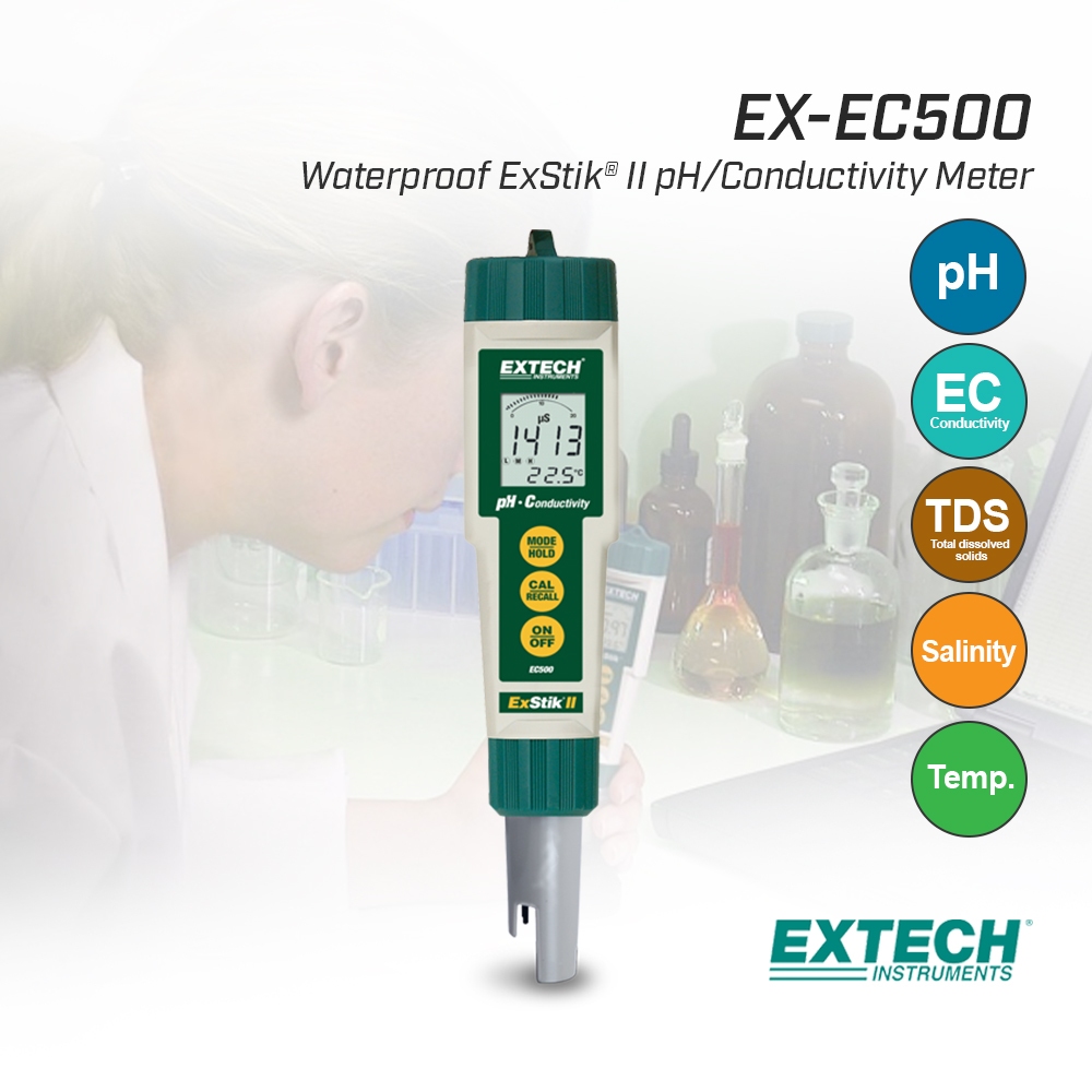 EXTECH รุ่น EX-EC500 เครื่องวัด pH / Conductivity / TDS / Salinity ...
