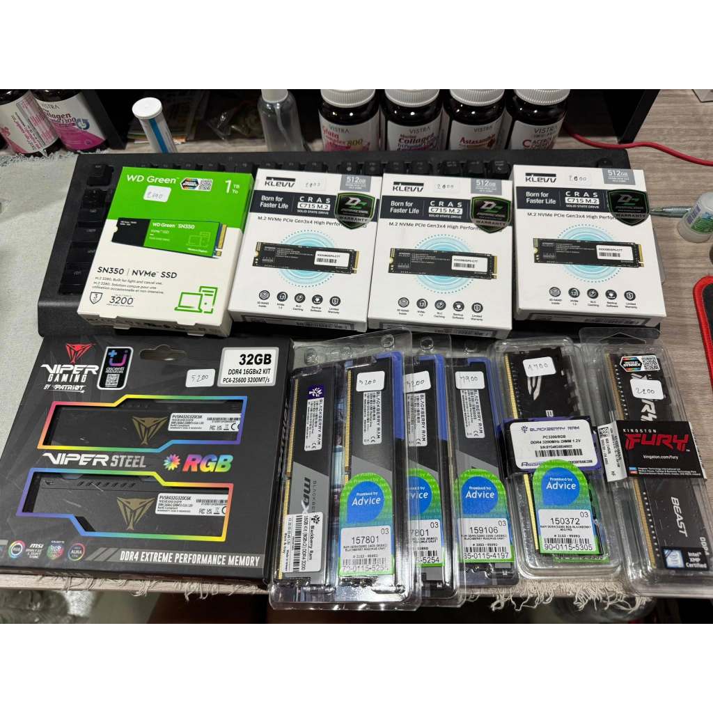 สินค้าพร้อมส่ง!! เลิกกิจการ โล๊ะล้างสต๊อค Ram DDR4(3200) / DDR5(5200) / SSD512GB-1TB