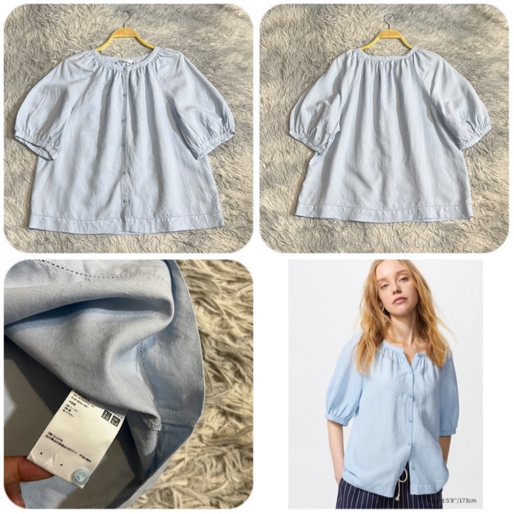 Uniqlo รวมเสื้อเบลาส์ ผ้าลินินผสม New Collection มือสอง งานแบรนด์ ...