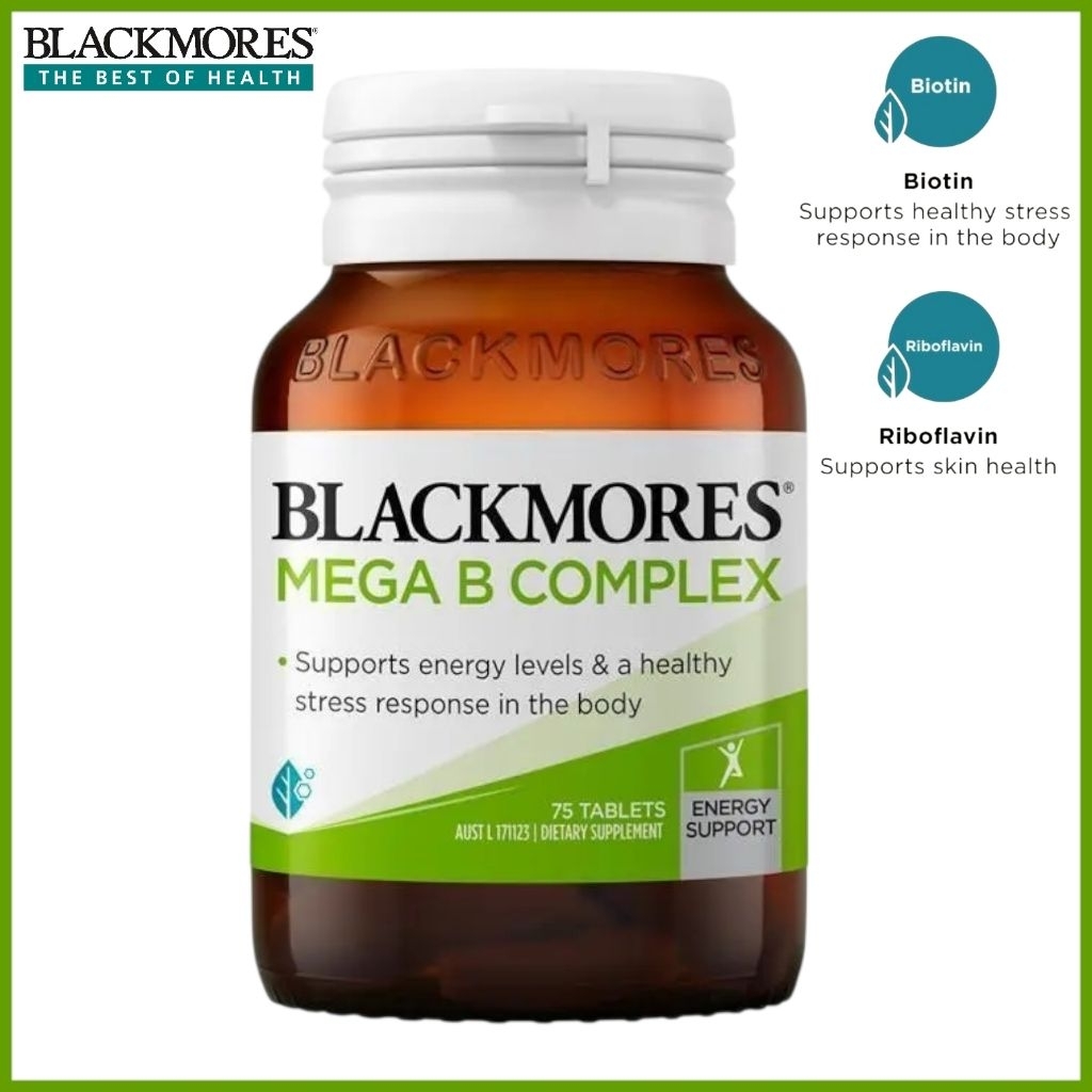 Blackmores Mega B Complex 75 Tablets วิตามินบีรวม สูตรเข้มข้น สำหรับ ...
