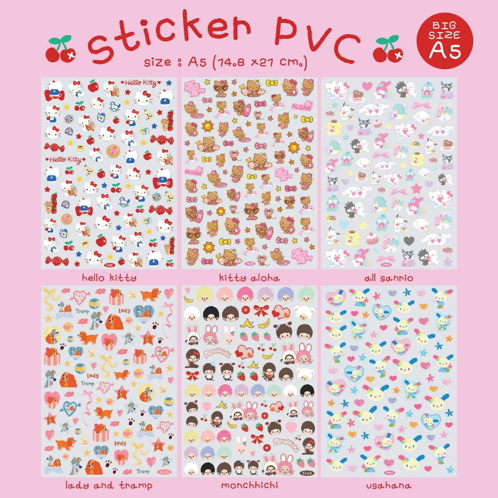 * 2 แผ่น = 180 บาท* Sticker ขนาด A5 สติ๊กเกอร์ขนาด A5 แผ่นใหญ่ | Shopee ...