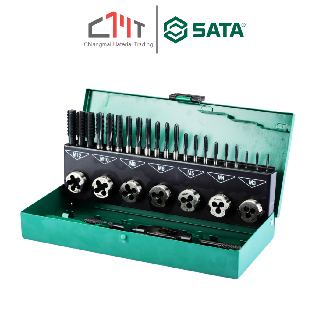 SATA ชุดต๊าปและได 32 ชิ้น No.50452 (32Pc. HSS Coarse Thread Tap & Die ...