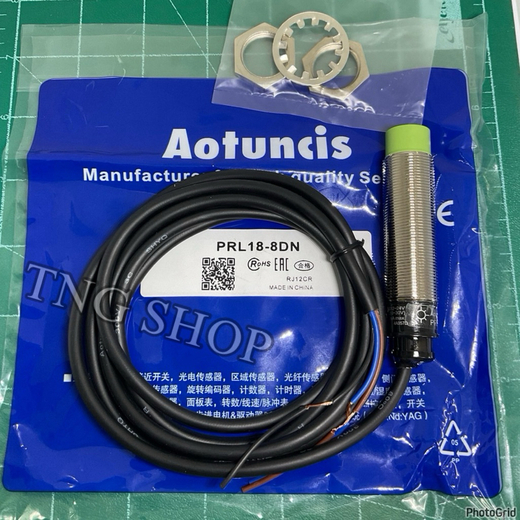 PRL18-8DN Autonics. แท้ 18mm ชนิดNPN-NO 3สาย Proximity sensor เซ็นเซอร์ ...