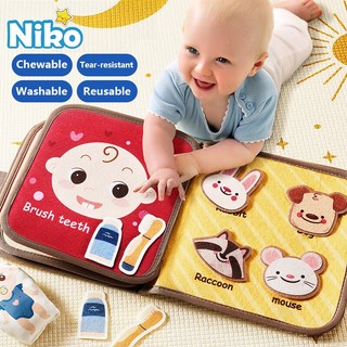 NIKO sách vải mềm cho bé có tiếng kêu jing jing, hỗ trợ phát triển, rèn luyện giác quan, an toàn, 0 tháng trở lên