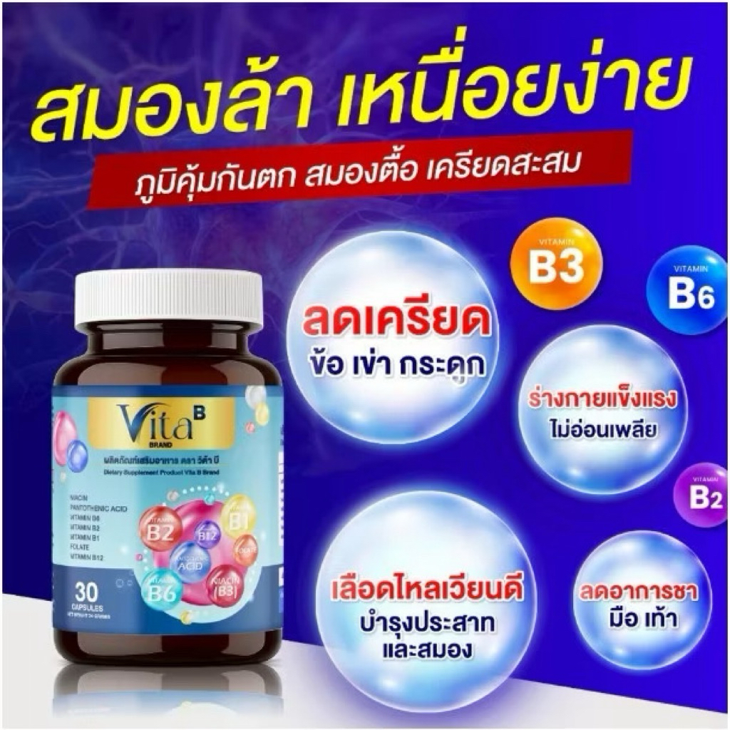 สินค้าแนะนำ ไวต้า บี Vita B (1 กระปุก 30 แคปซูล)ลด ชา นิ้วมือ นิ้วเท้า ...