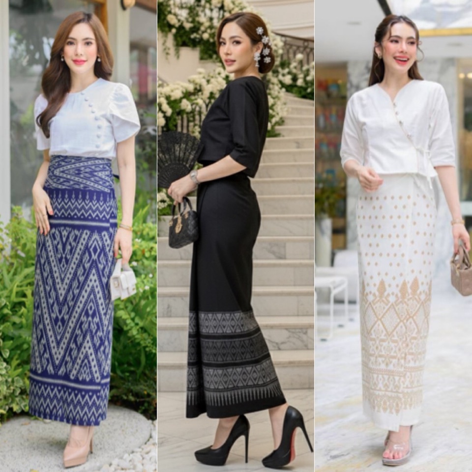 LANNA ผ้าถุงสำเร็จผ้าฝ้ายพิมพ์ลายไทยเชียงใหม่ ใส่สบาย ไม่ต้องเย็บ ผูกง่าย
