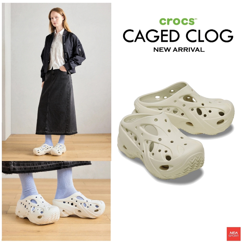[ความสบายล้ำสมัย] CROCS CAGED CLOG รองเท้าแตะเสริมสูง ผู้หญิง คร็อคส์ ...