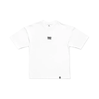 TZ WORLDWIDE SPLIT AMBIGRAM OVERSIZED TEE WHITE