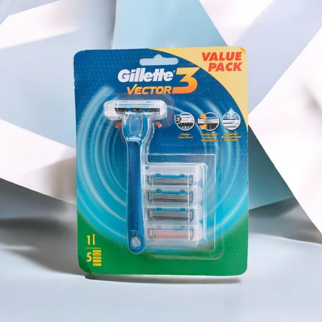 Gillette vector3 value pack 1 ด้าม 5 ใบมีด | Shopee Thailand
