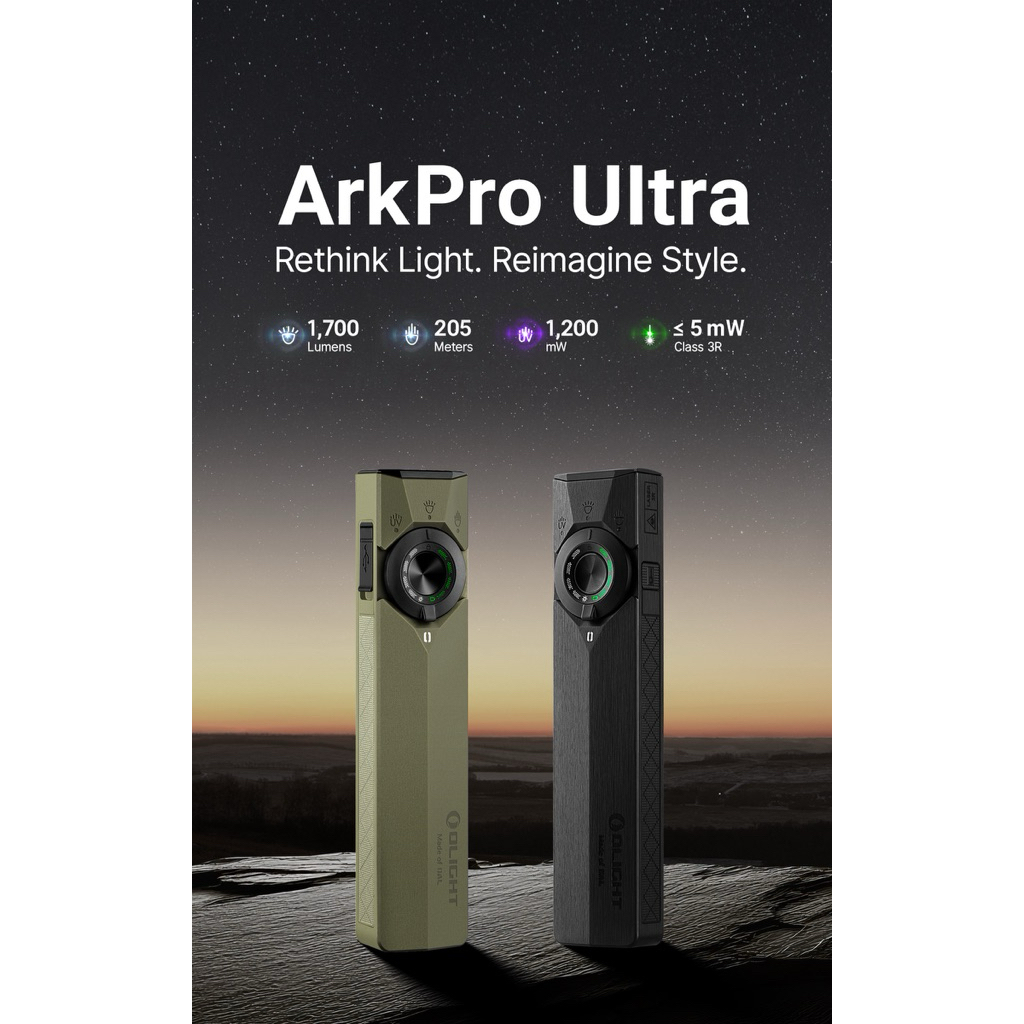OLIGHT ArkPro Ultra 4ดวงไฟ 7รูปแบบแสง วัสดุพิเศษ OAL™ | Shopee Thailand