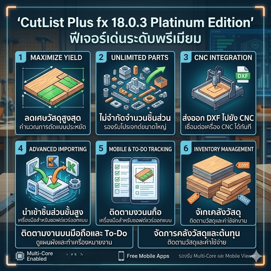 CutList Plus fx 18.0.3 Platinum Edition โปรแกรมคำนวณการตัดไม้ จัดเรียง ...