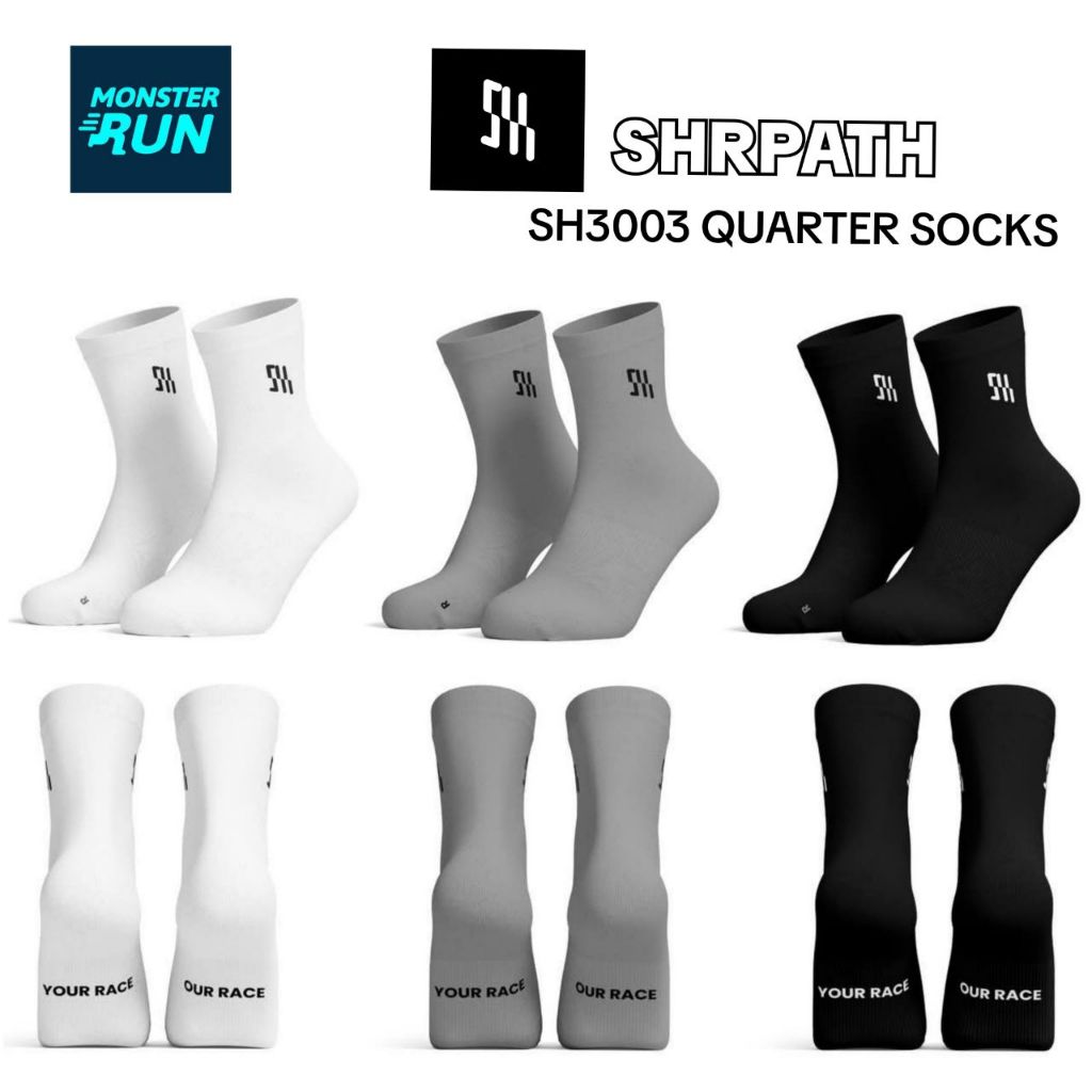 ถุงเท้าวิ่ง SHRPATH Running Socks Quarter SH3003 Unisex | Shopee Thailand