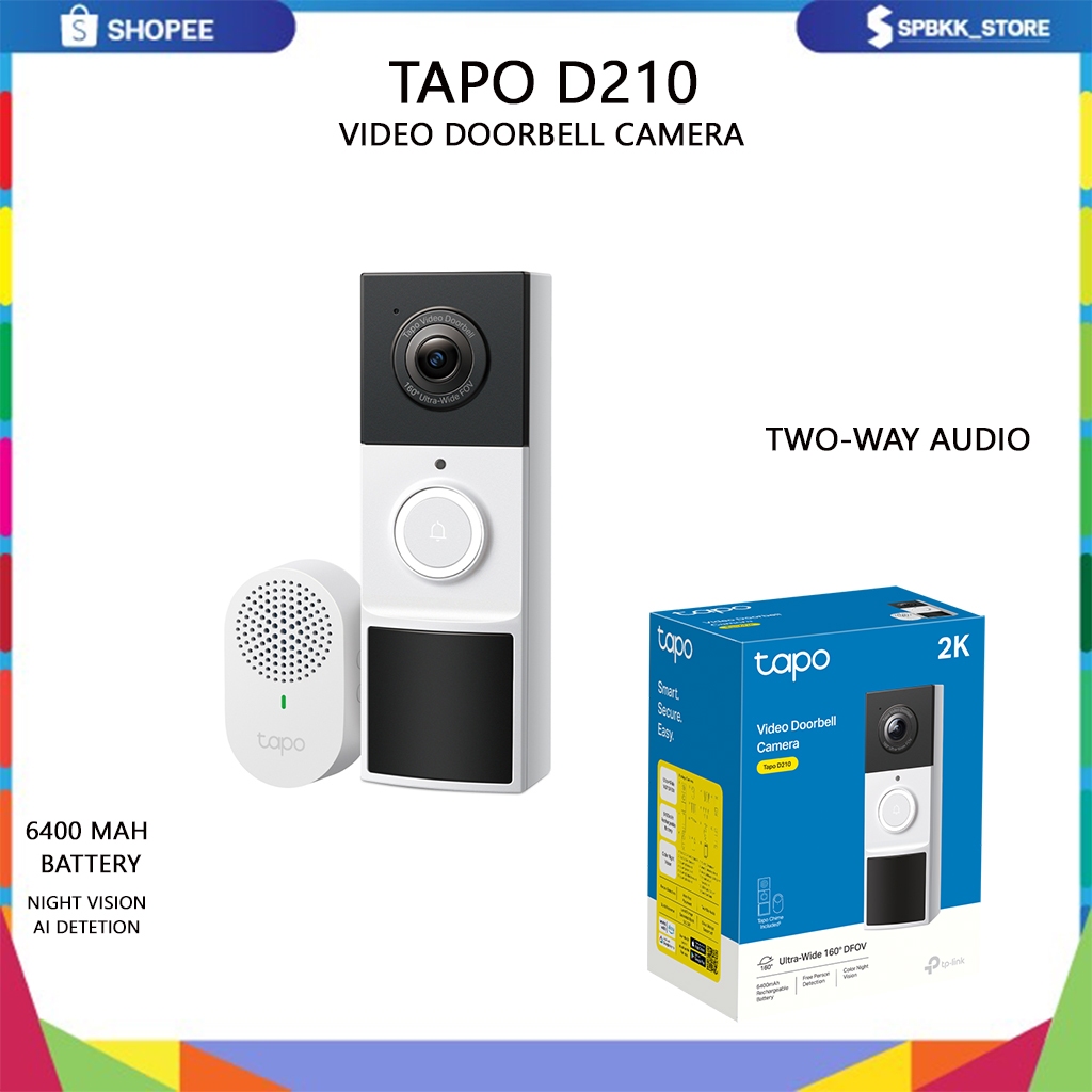 TP-LINK TAPO D210 DROORBELL Camera กริ่งกดประตูพูดจาโต้ตอบได้ มองเห็น ...