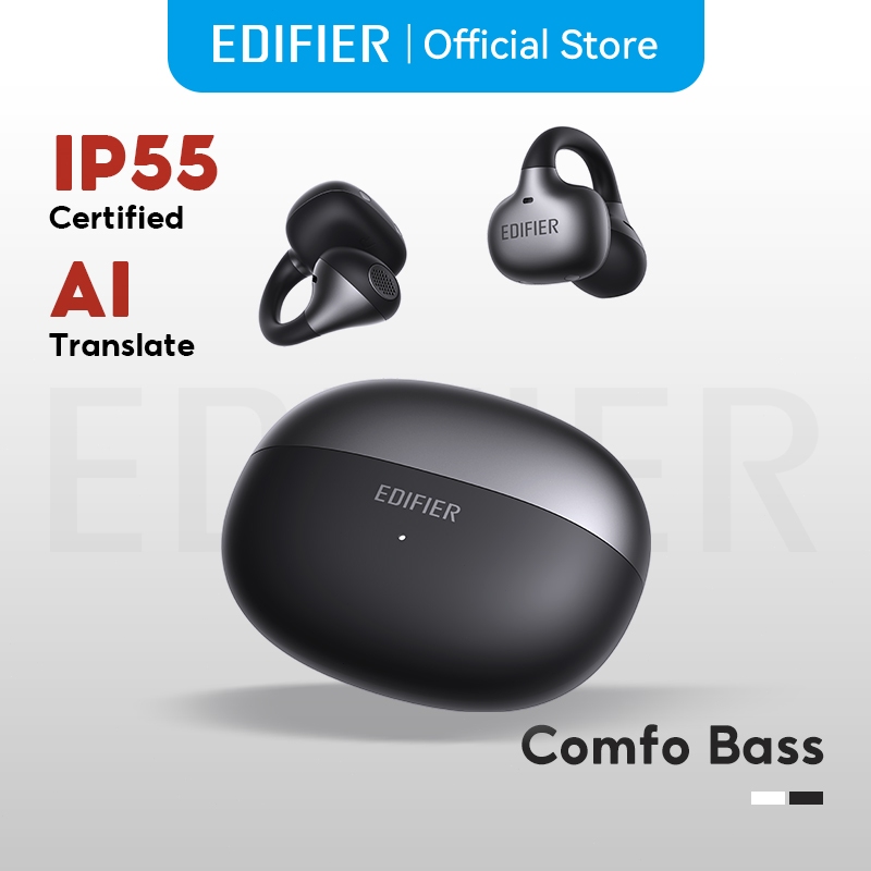 Edifier Comfo Bass หูฟังไร้สาย Open Ear Clip On เบสหนัก AI Translation Bluetooth 6.1 เล่นเกม Low Latency IP55