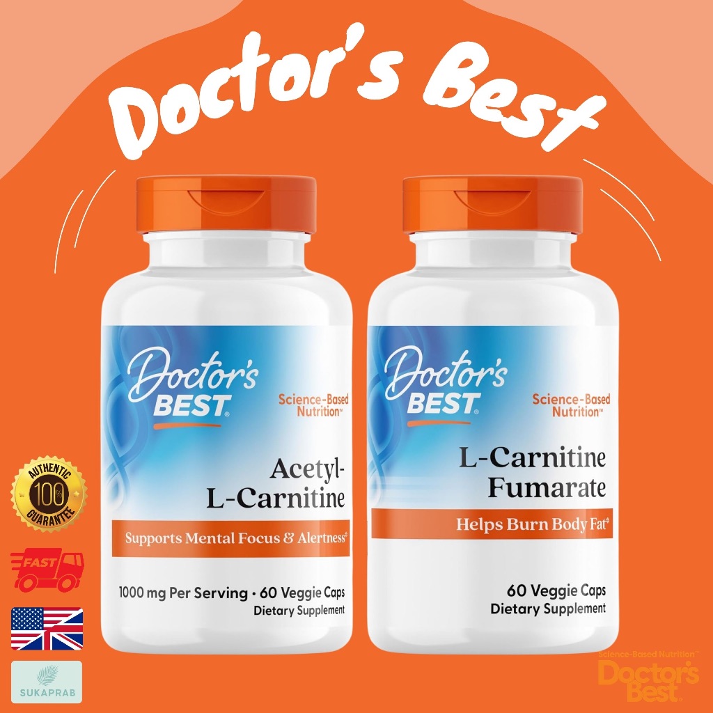 Doctor's Best Acetyl-L-Carnitine with Biosint Carnitines 500 mg  855 mg 60 Veggie Caps | Shopee Thailand