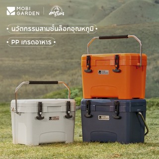MOBI GARDEN Cooler Box 16L/25L/36L กล่องเก็บความเย็นฉนวนหนา เก็บน้ำแข็งได้ กระติกแคมป์ปิ้ง ตกปลา ชายหาด