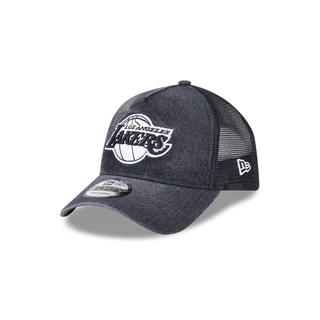 หมวกแก๊ป New Era รุ่น Los Angeles Lakers Washed Denim Black 9Forty A-Frame Trucker Cap