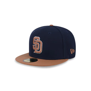 หมวกแก๊ป New Era รุ่น 59Fifty MLB Cooperstown Pack San Diego Padres 2-Tone Bronze Visor Night Shift Navy 59Fifty Cap
