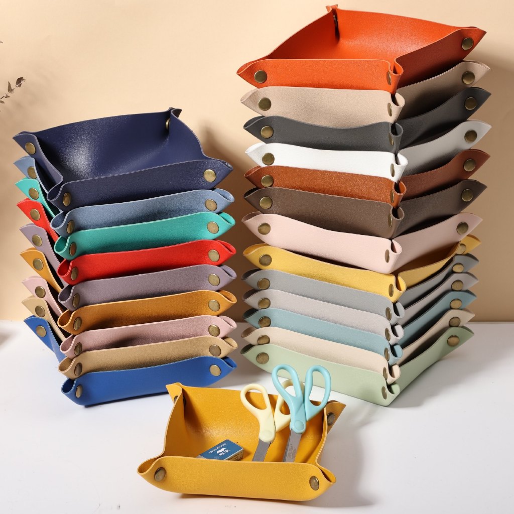 Nordic INS LEATHER BOX DESKTOP LEATHOR TRAY ถาดหนัง PU เครื่องประดับ ...