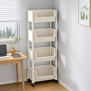 HOHO kệ nhựa đa năng cho bếp, có bánh xe, 3/4 tầng sách