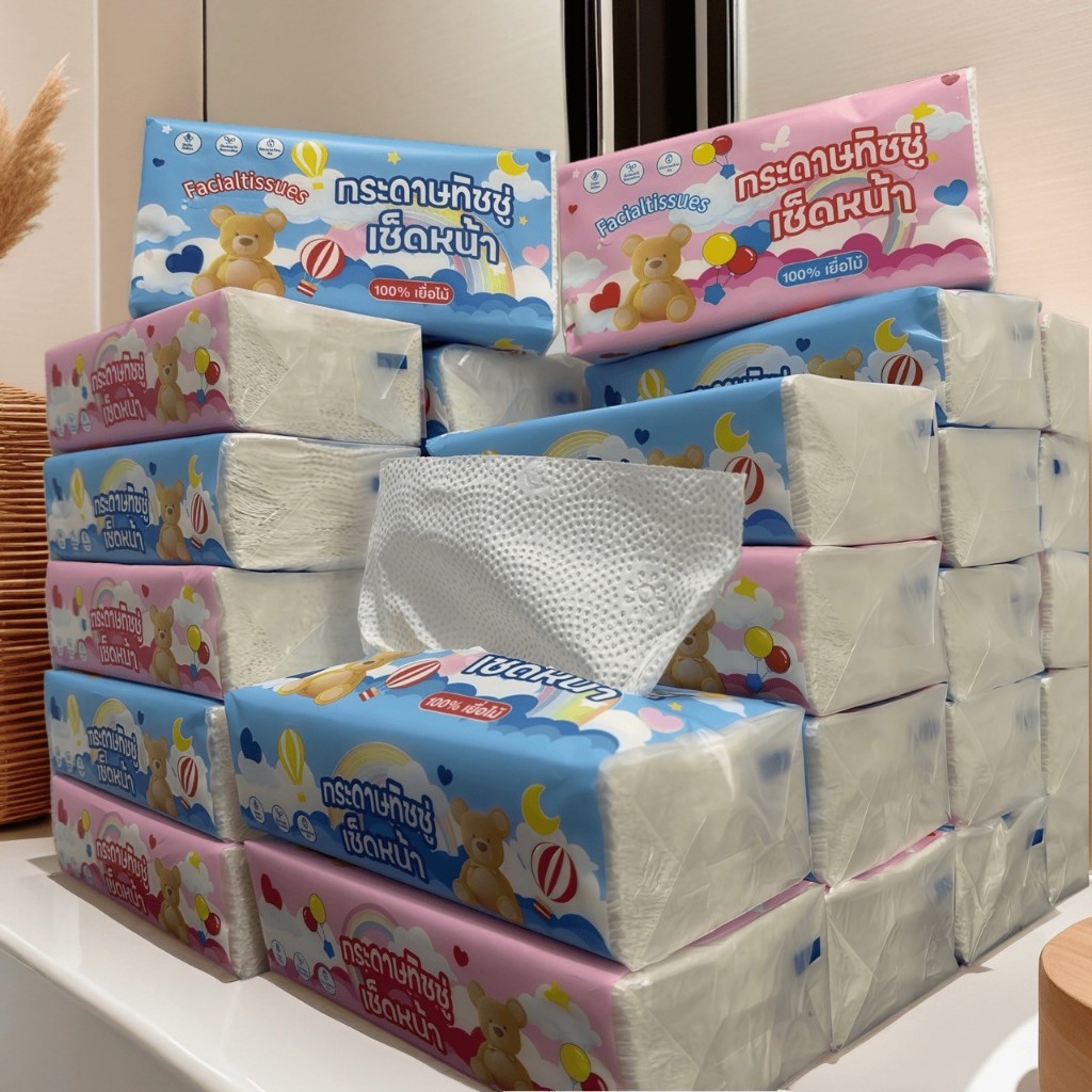 (แพ็คละ 5 ห่อ) กระดาษทิชชู่ไร้ฝุ่น หนา 2 ชั้น เนือเนียน นุ่ม น่าสัมผัส ไม่ระคายเคืองผิว รุ่น ：T10 - 5