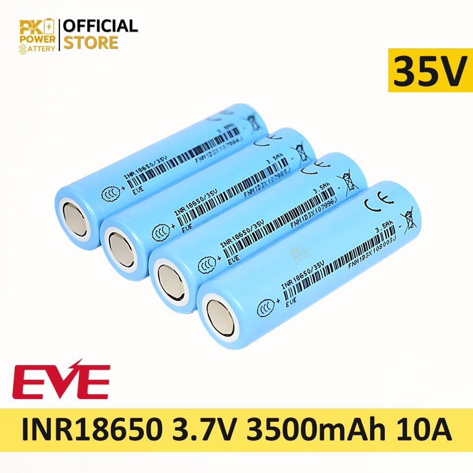 EVE ถ่านชาร์จ 35V INR18650 18650 3.7V 3500mAh 10A/3C | Shopee Thailand