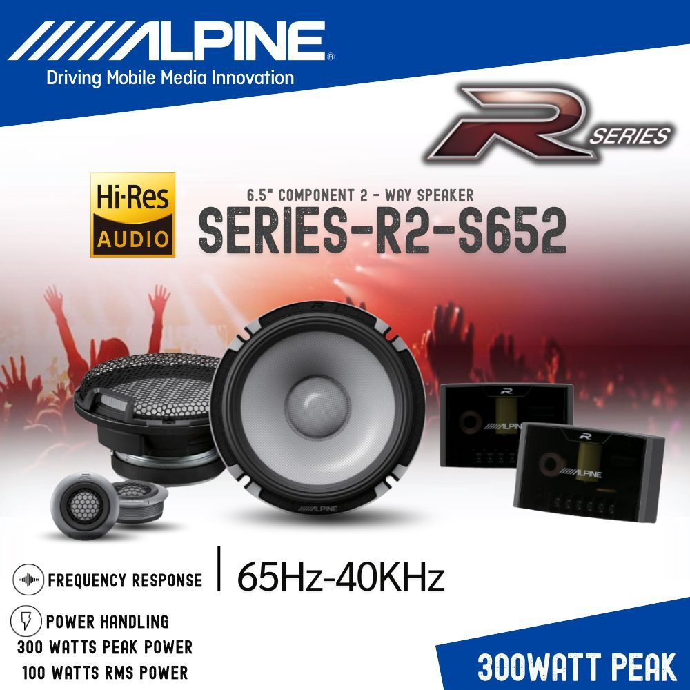 (ของแบรนด์แท้)ลำโพงแยกชิ้น ALPINE R2-S652 R-SERIES HI-RESลำโพงชุดแยก ...