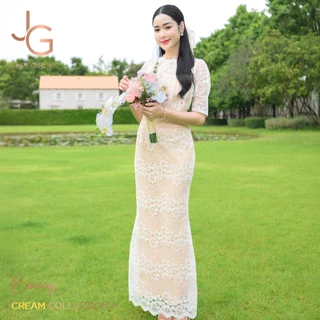 💛คอลเลคชั่นสีครีม💛เดรสออกงานสีครีม น้ำตาล เบจ เหลือง ชุดลูกไม้สีครีม ธีมแต่งงานครีม ชุดสวย ราคาถูก มีไซส์ S M L XL