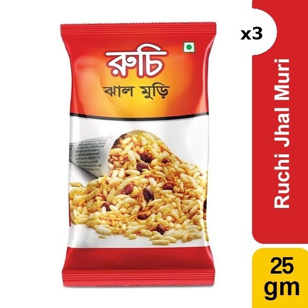 Ruchi Jhalmuri ข้าวพองเผ็ด 25g (3 pack) Spicy Puffed Rice Bangladeshi ...