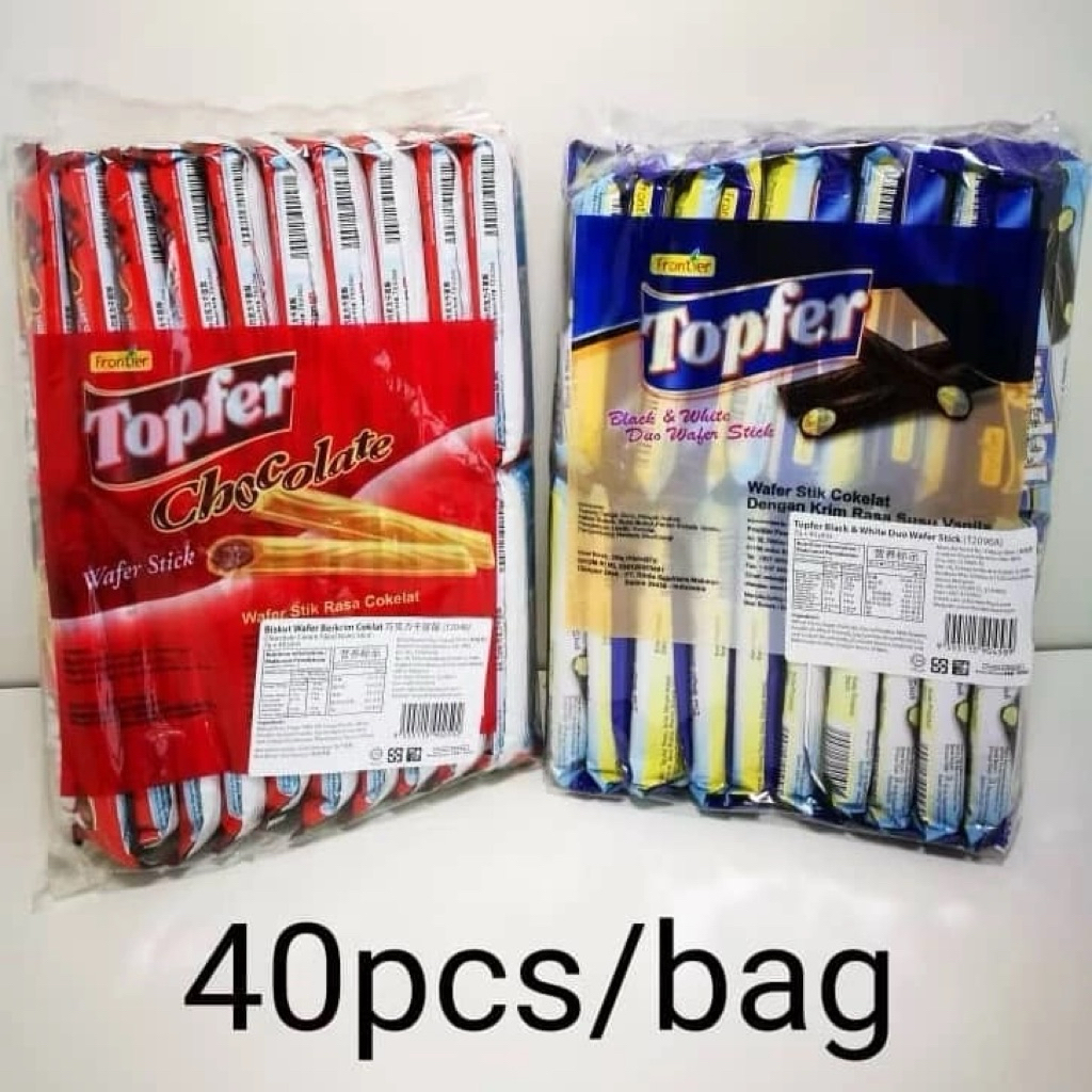 ขนมเวเฟอร์ Topfer สอดไส้ช็อคโกแลต&วนิลา 1ห่อ บรรจุ40ซอง | Shopee Thailand
