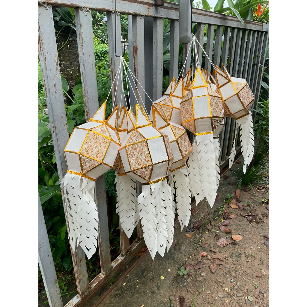 โคมล้านนา 🏮6.5 นิ้ว (ลายไทย) โคมผ้า