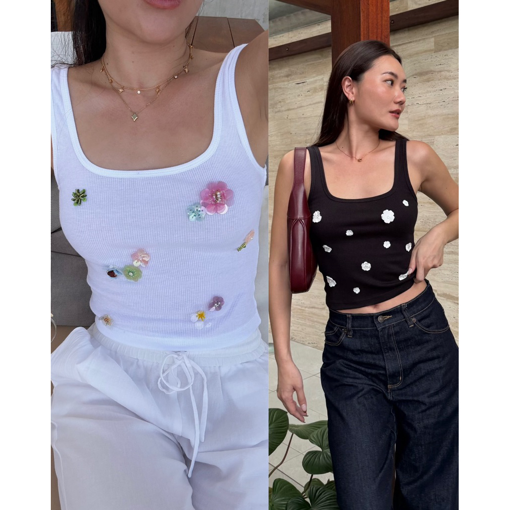 Lahv The Label - Rosalia Tank เสื้อกล้ามปักเลื่อม | Shopee Thailand