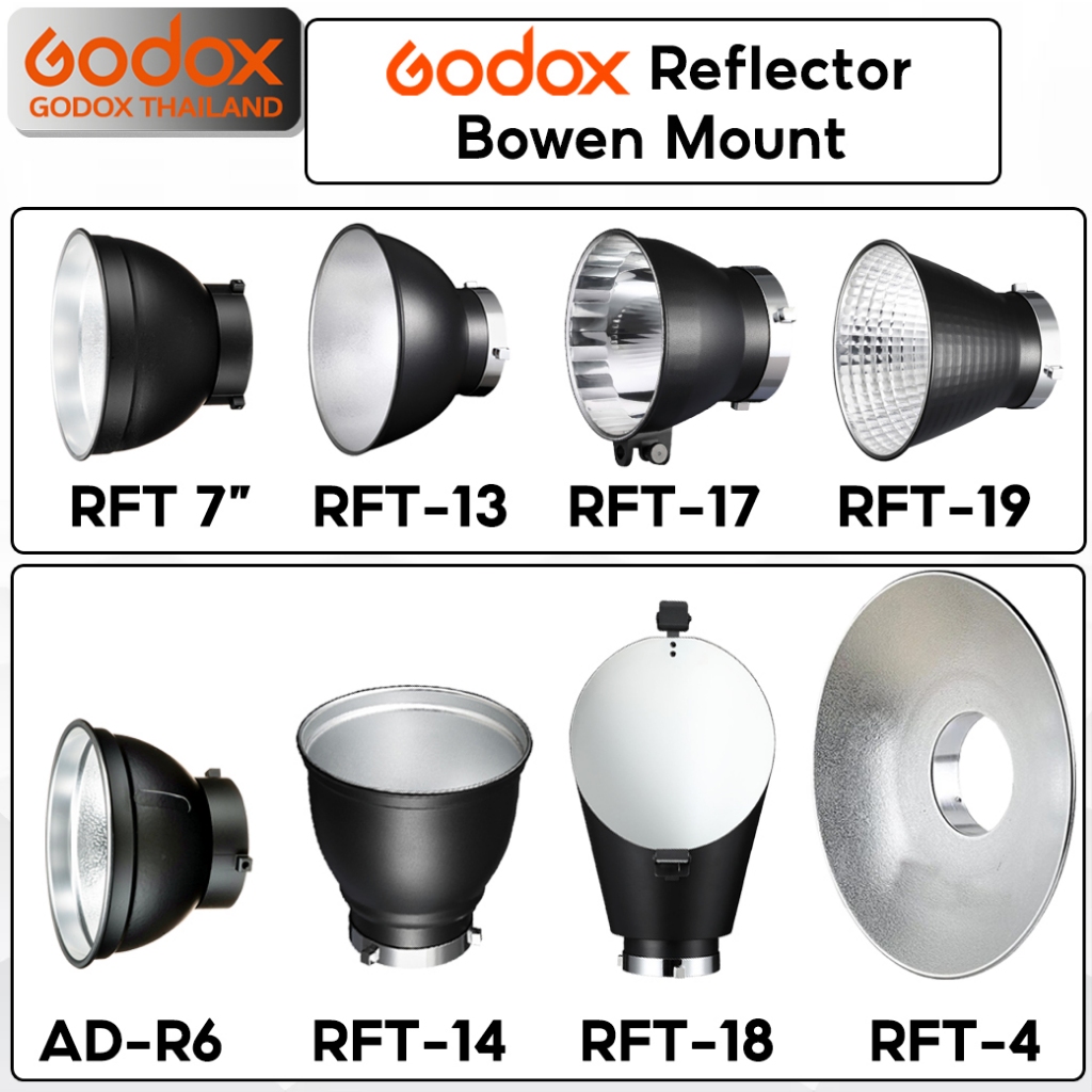 Godox Reflector RFT 7inch, RFT-4, RFT-13, RFT-14, RFT-17, RFT-19, AD-R6 ...
