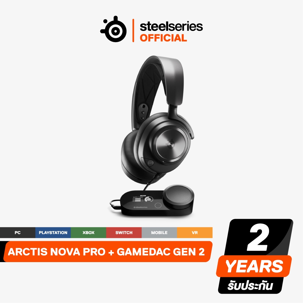 SteelSeries Arctis Nova Pro + GameDAC Gen 2 Wired High-Fidelity Gaming Audio - Multi-System Connect