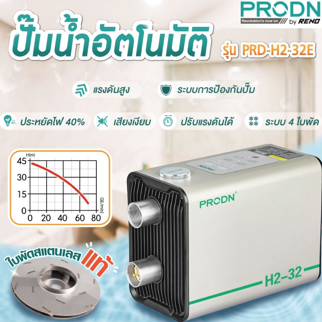 PRODN ปั๊มน้ำอินเวอร์เตอร์ 550W ปั๊มน้ำ ปั๊มบ้าน PRODN Smart 1 รุ่น PRD ...