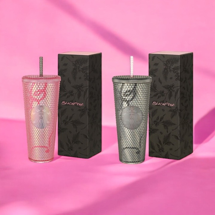 アイドル BLACKPINK Bling Cold Cup Starbucks x BLACKPINK Black Bling Cold Cup และ Pink Bling Cold Cup